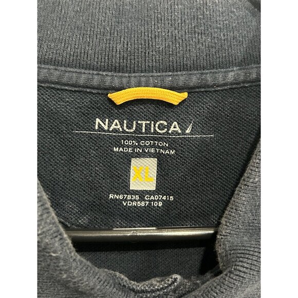 Nautica Mens Polo Shirt With Sailboat Blueprint Print Navy Sz XL - Picture 5 of 8